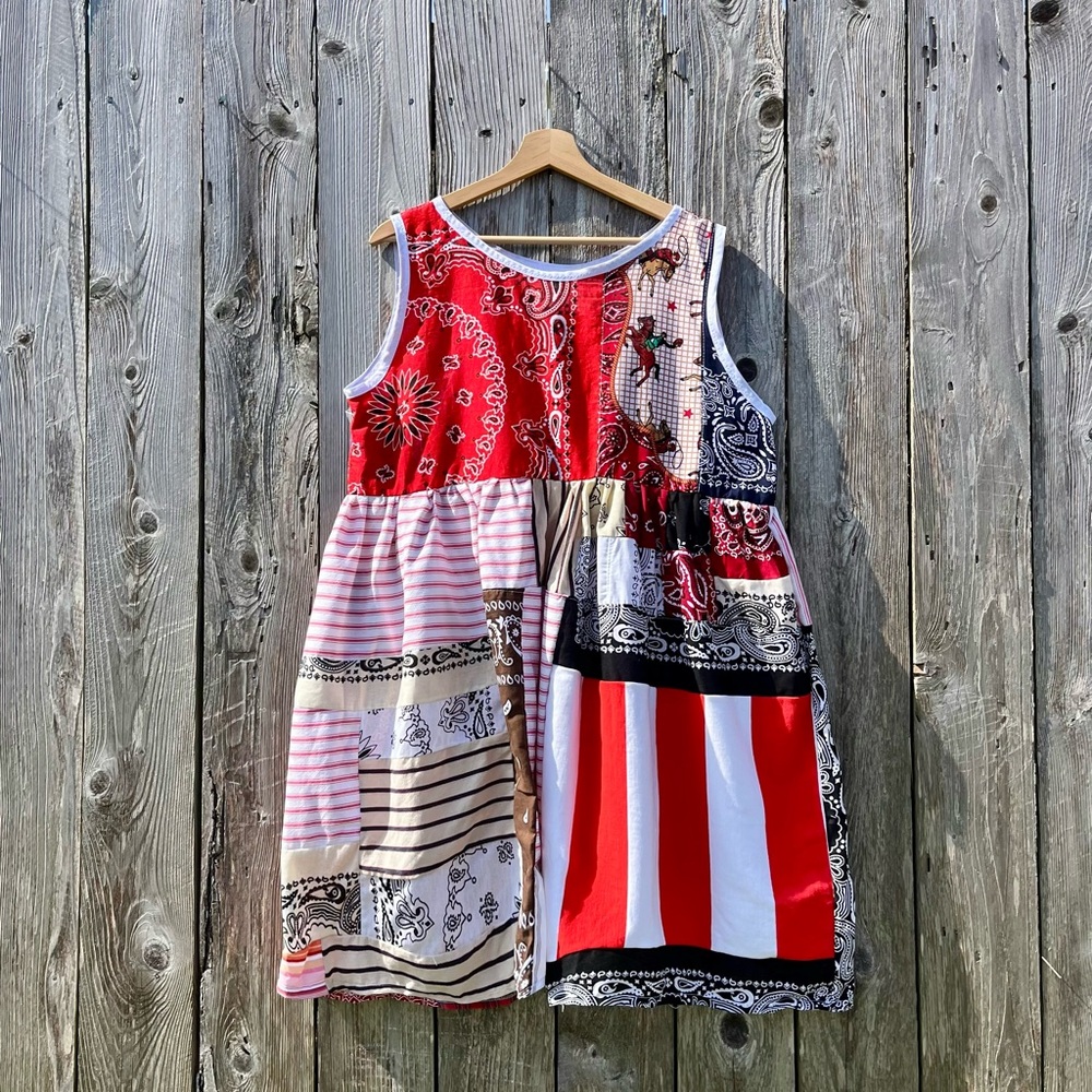 Handmade Quilted Dress - Western, Cowgirl, Bandana Style SKU 02183